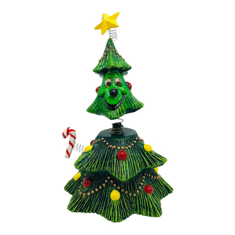 Fitz & Floyd Christmas Jingling Tree Spring Bobble Waving Candy Cane w/ Box READ - Picture 2 of 9